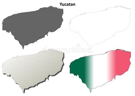 Sistema Del Mapa Del Esquema Del Espacio En Blanco De Yucatán