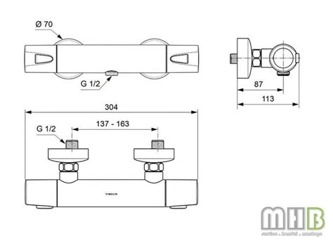 VIGOUR AP Brause Thermostat Clivia Safe Tec Ohne Brausegarnitur