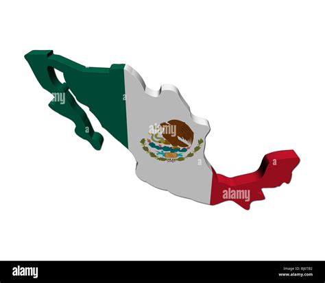 Mexico Map Flag 3d Render On White Illustration Stock Photo Alamy