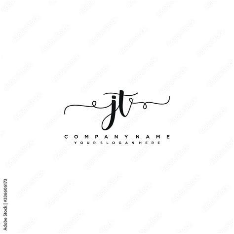 Jt Initial Handwriting Logo Vector Templates Stock Vector Adobe Stock