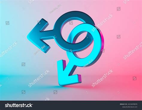 Two Male Sex Symbols Neon Light Stock Illustration