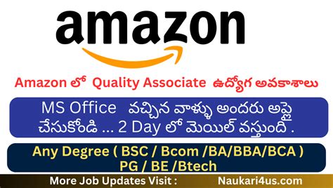 Amazon Jobs 2024 For Quality Associate In Hyderabad Any Graduate Apply Now