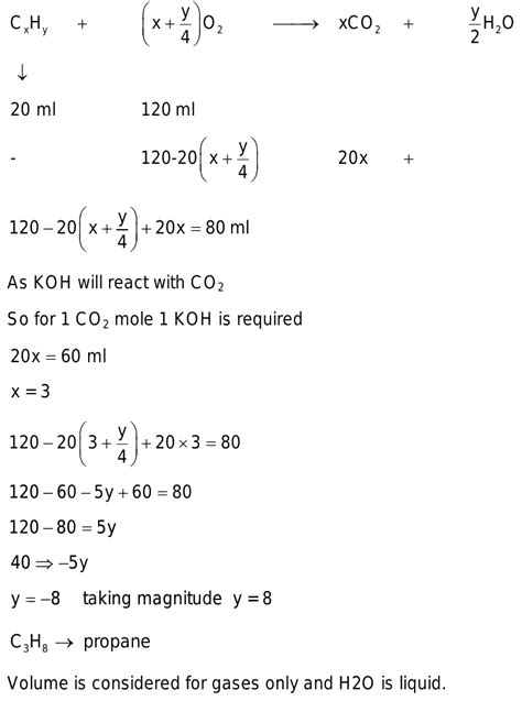 20 ML Of A Gaseous Hydrocarbon Was Exploded With 120 ML Of Oxygen