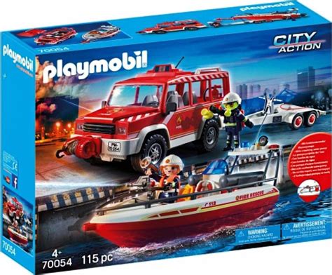 Playmobil City Action Fire Brigade Fire Engine With Fire Boat