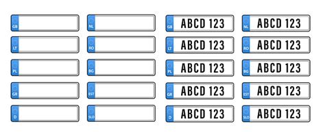 British Uk Car License Plate Template Gb Car Registration Number Plate ...