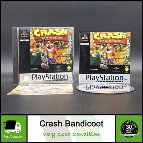 Crash Bandicoot Platinum Sony Psone Ps1 Playstation Game Vgc