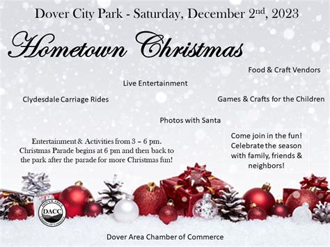 Dover Hometown Christmas And Parade Dover City Park December 2 2023