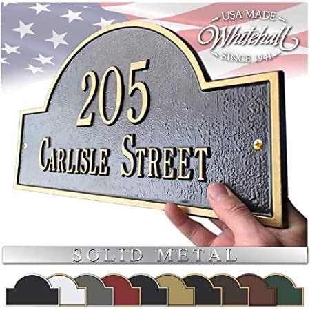 Amazon Whitehall Personalized Cast Metal Address Plaque The