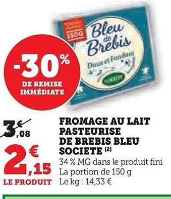 Promo Fromage Au Lait Pasteuris De Brebis Bleu Soci T Chez Hyper U