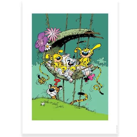 Poster Affiche Offset Marsupilami Le Nid De La Famille Marsu Franquin