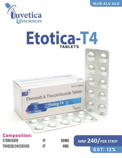 Etoricoxib 60mg Thiocolchicoside 4mg Tab 10 10 Tablets At 2400 Box