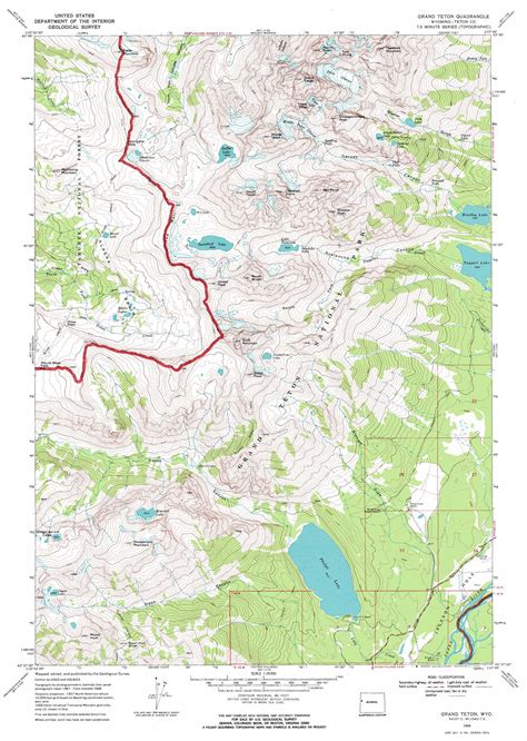 Grand Teton Topographic Map 1 24 000 Scale Wyoming