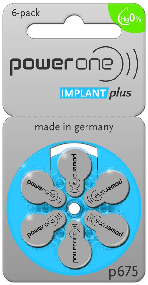 300x Varta Power One Implant Plus Hörgerätebatterien P675 PR44 6er