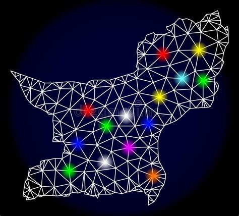 2d Mesh Map Poligonale Della Provincia Di Belucistan Con I Punti