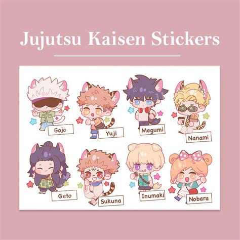 Jual 8 Pcs Jujutsu Kaisen Sticker Sheet Stiker Waterproof Anti Air Jjk Chibi Stickers Anime