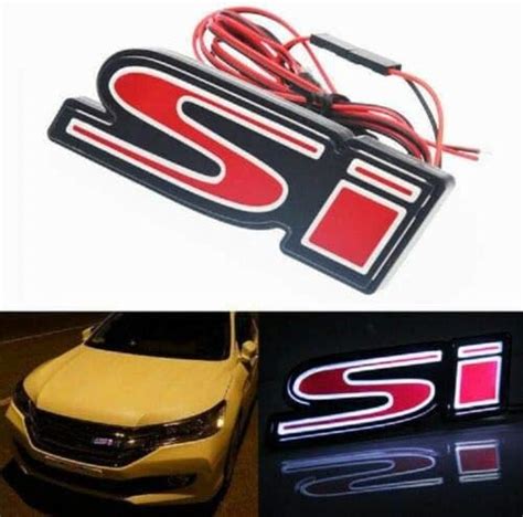 Emblema D Led Rojo Si Insignia Emblema Luz Frontal Rejilla Adorno