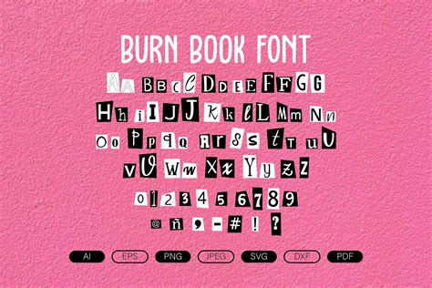 Burn Book Svg Burn Book Font Svg Burn Book Letters Mean Etsy