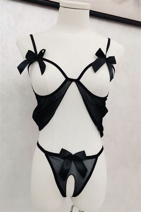 Womens Open Cup Sexy Lace Lingerie Dress Babydoll Nightwear Underwear G String Ebay