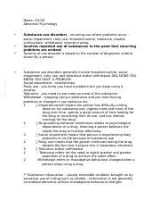 Abnormal Psychology Exam 3 Docx Notes 3 3 16 Abnormal Psychology