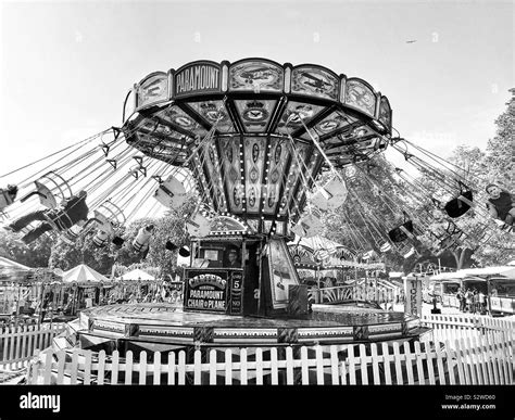 Fairground Merry Go Round Swing England Stock Photo Alamy