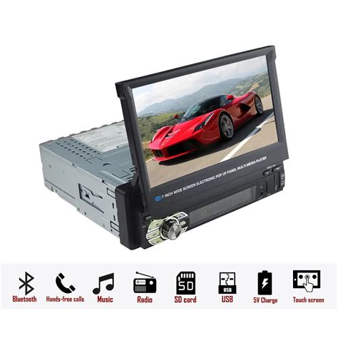 1 Din Autoradio 7 Inch Retractable Screen Mirror Link Space Saving Auto