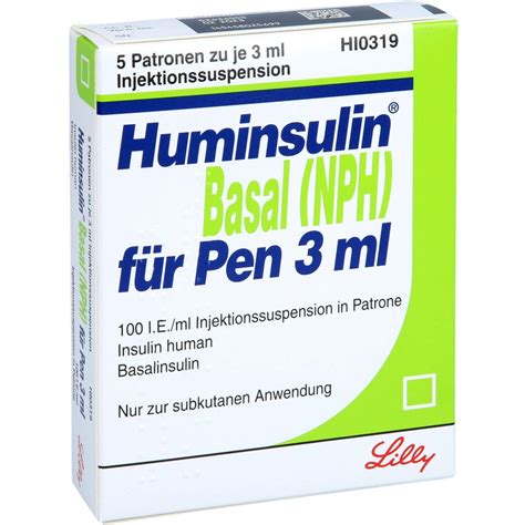 Huminsulin Basal Nph Pen Patrone Ml X Ml