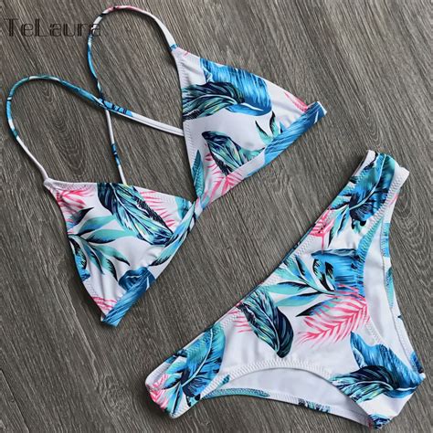 2017 New Sexy Bikinis Women Swimsuit Push Up Swimwear Beach Wear Printed Brazilian Bikini Set