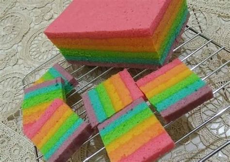 Resep Steamed Rainbow Cake Aka Rainbow Cake Kukus Oleh Enchaa S Mommy