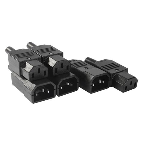 Buy Uxcell 3Pair AC250V 10A 3 Pins Terminals Panel Mount IEC C14 Male