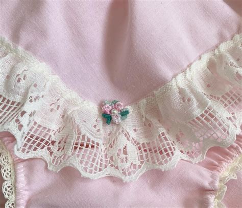 NEW Vintage Inspired Ruffled Bikini Panties Size 9 PINK Cotton Blend Women S Underwear Etsy