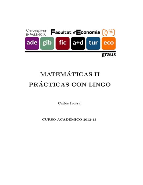 Matematicas Ii Practicas Con Lingo