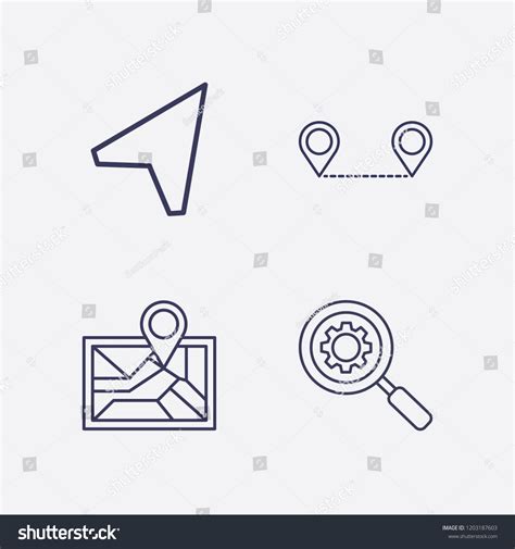 Outline 4 Location Icon Set Map Stock Vector (Royalty Free) 1203187603 ...