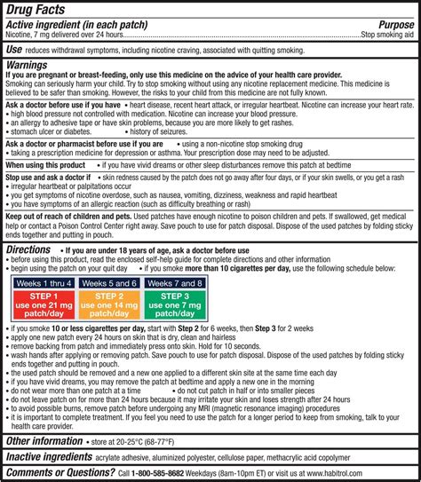 Habitrol Nicotine Transdermal System Patch Stop Smoking Aid Step 3