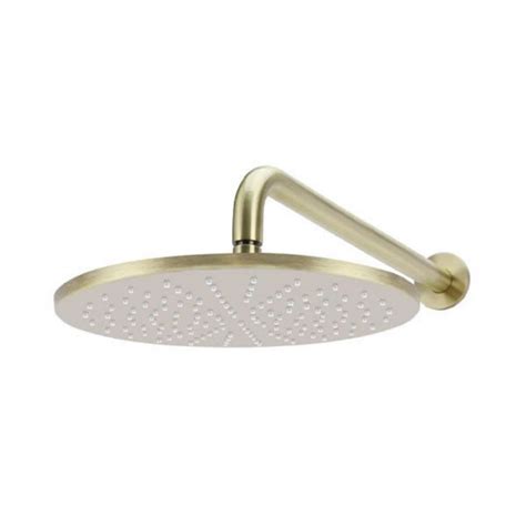 Meir Round Wall Shower 300mm Rose 400mm Curved Arm Tiger Bronze