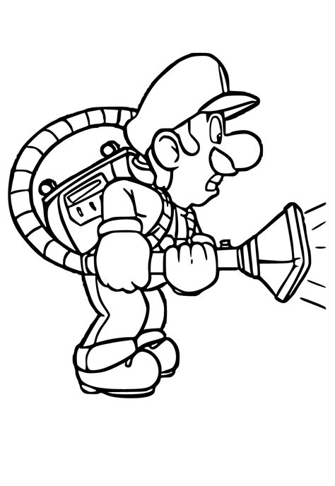 Free Printable Luigi Vacuum Cleaner Coloring Page Sheet And Picture