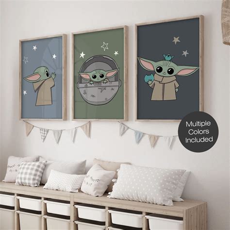 Star Wars Baby Yoda Art, Nursery Art, Neutral Boys Art, Mandalorian ...