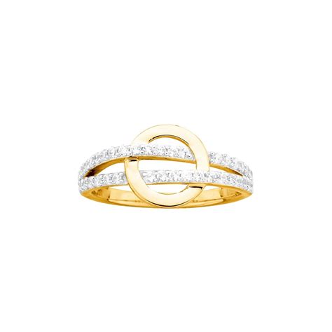 Bague En Plaqu Or Avec Oxyde De Zirconium Blanc The Jewelry Store Maty