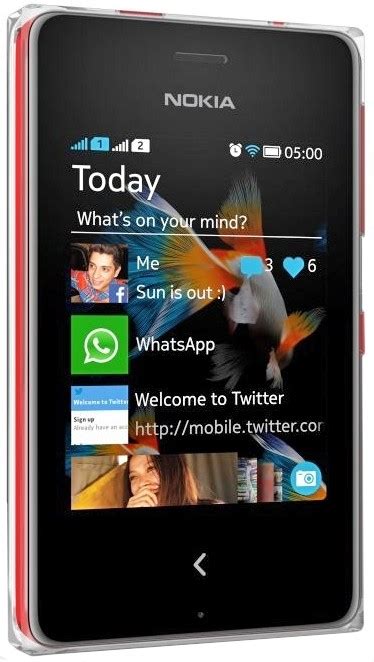 Nokia Asha 500 Dual SIM Red купити в інтернет магазині ціни на