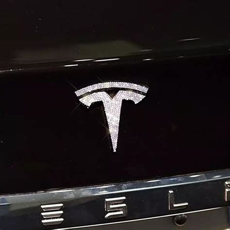 Bling Tesla Logo Front Grille Rear Trunk Emblem Door Roof Interior