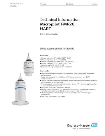 Endress Hauser Micropilot Fmr Technical Information Manualzz