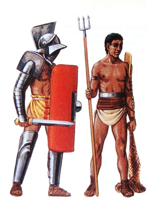 Secutor And Retiarius Roman Gladiators Roman Empire Ancient Warfare