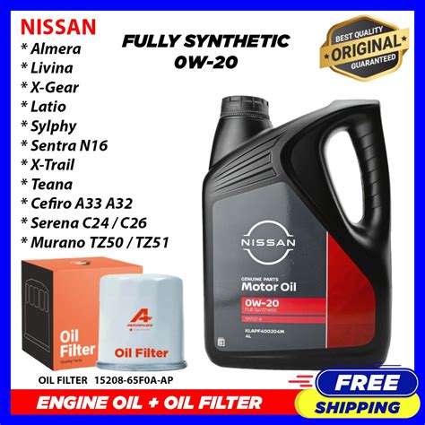 With Nissan Oil Filter Nissan W Sn Gf Fully Synthetic Engine Oil