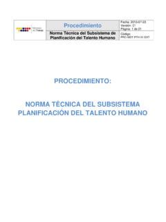 PROCEDIMIENTO NORMA TÉCNICA DEL SUBSISTEMA procedimiento norma t