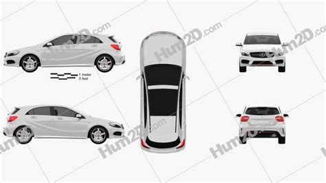 Mercedes Benz A Class 2013 Blueprint In Png Download Vehicles Clip Art Images