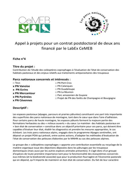 Appel à projets pour un contrat postdoctoral de