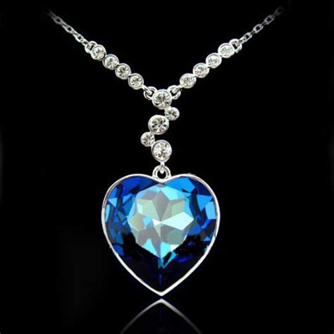 Wholesale The Heart Of The Titanic Pendant Necklace Blue Gemstone