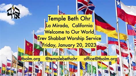 Erev Shabbat Worship Services 1 20 2023 7 30 Pm New Member Recognition