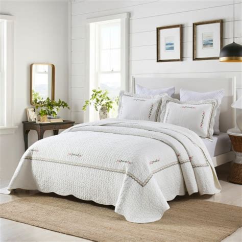 MarCielo 3 Piece 100 White Cotton Oversized Bedspread Set S98 King