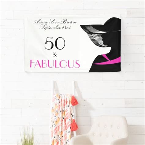 50 And Fabulous Art Deco Elegant 50th Birthday Banner Zazzle