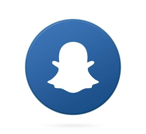 Logotipo de snapchat en el icono de botón redondo con fondo vacío 3d